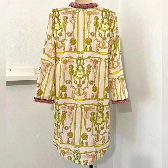 Debbie Katz Western Equestrian Print Embroidered Tunic Dress Coastal Cowgirl - Picture 4 of 9